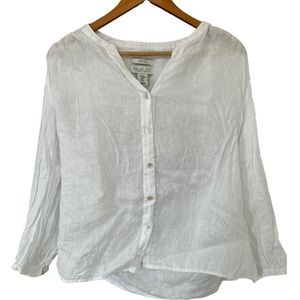 Rachel Zoe | White Linen Button Down Top